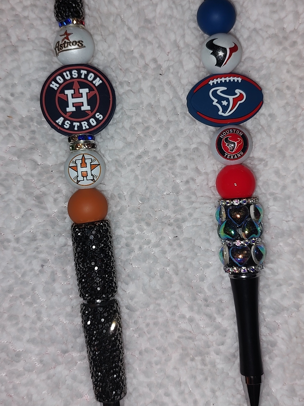 Houston Astros & Texans Beaded Bling Pens - Black, Blue, Red, Orange
